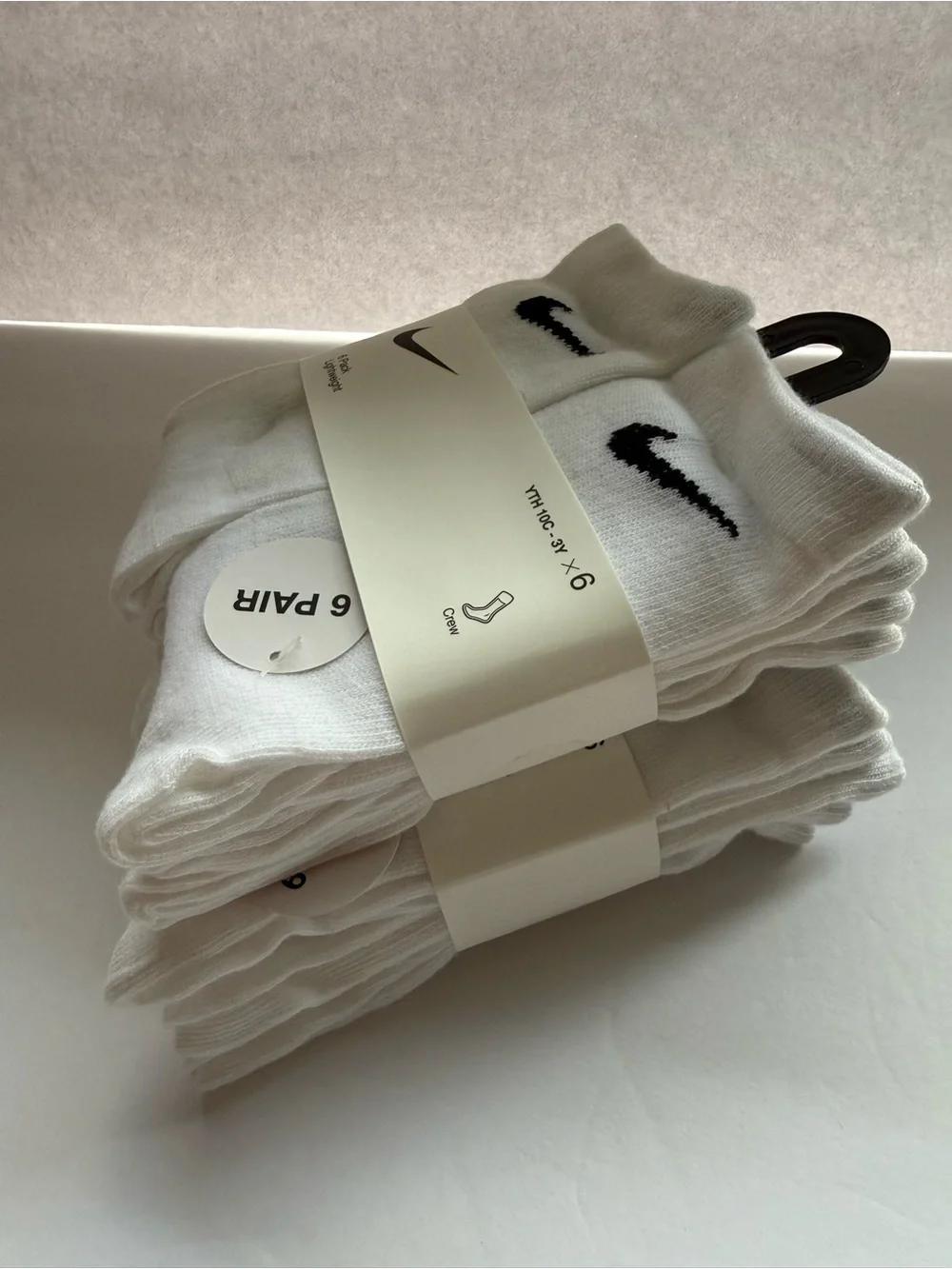 (2) New Nike Little Kid Crew Socks Size: 10c -3Y